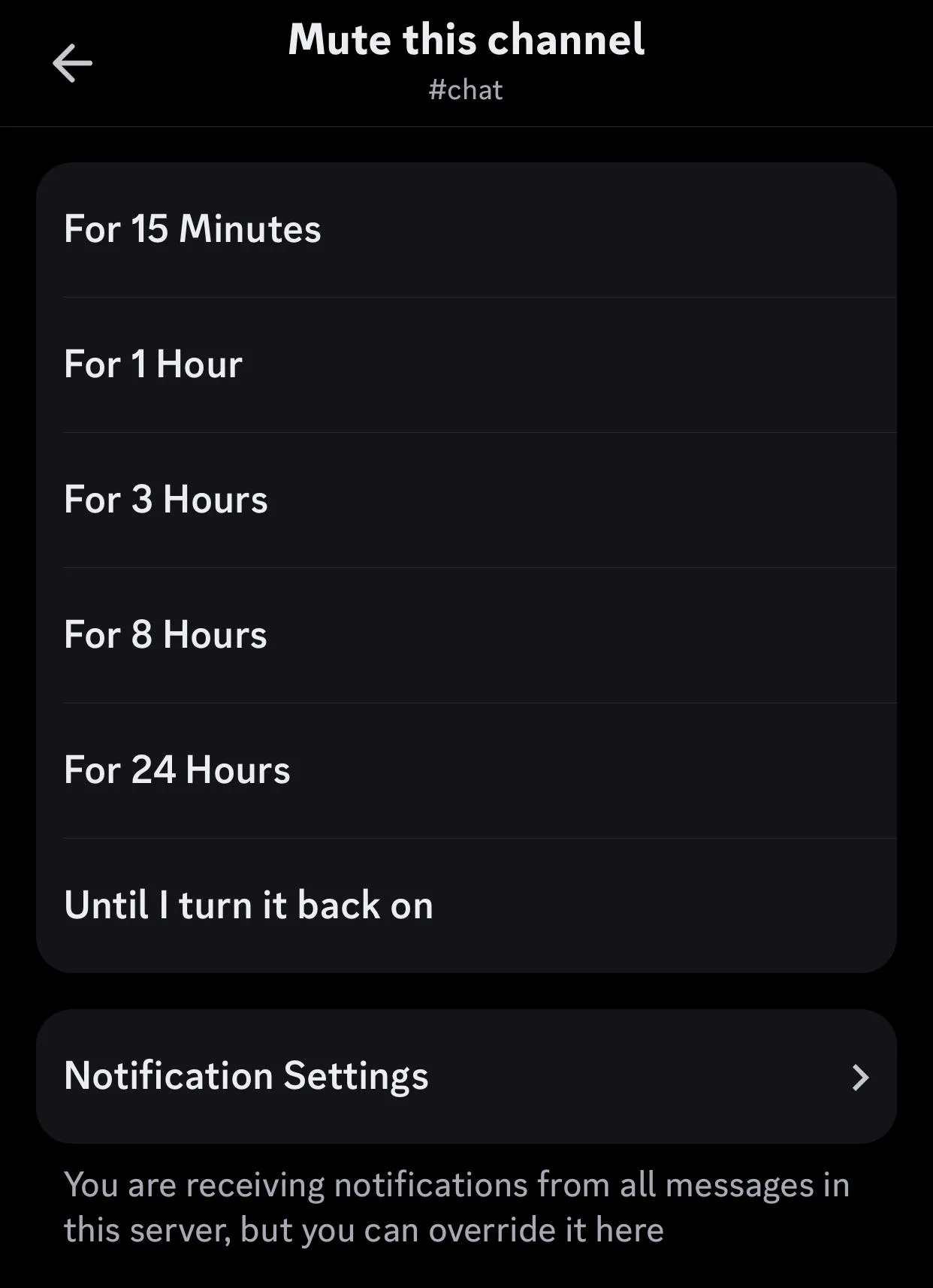 discord mute notifications