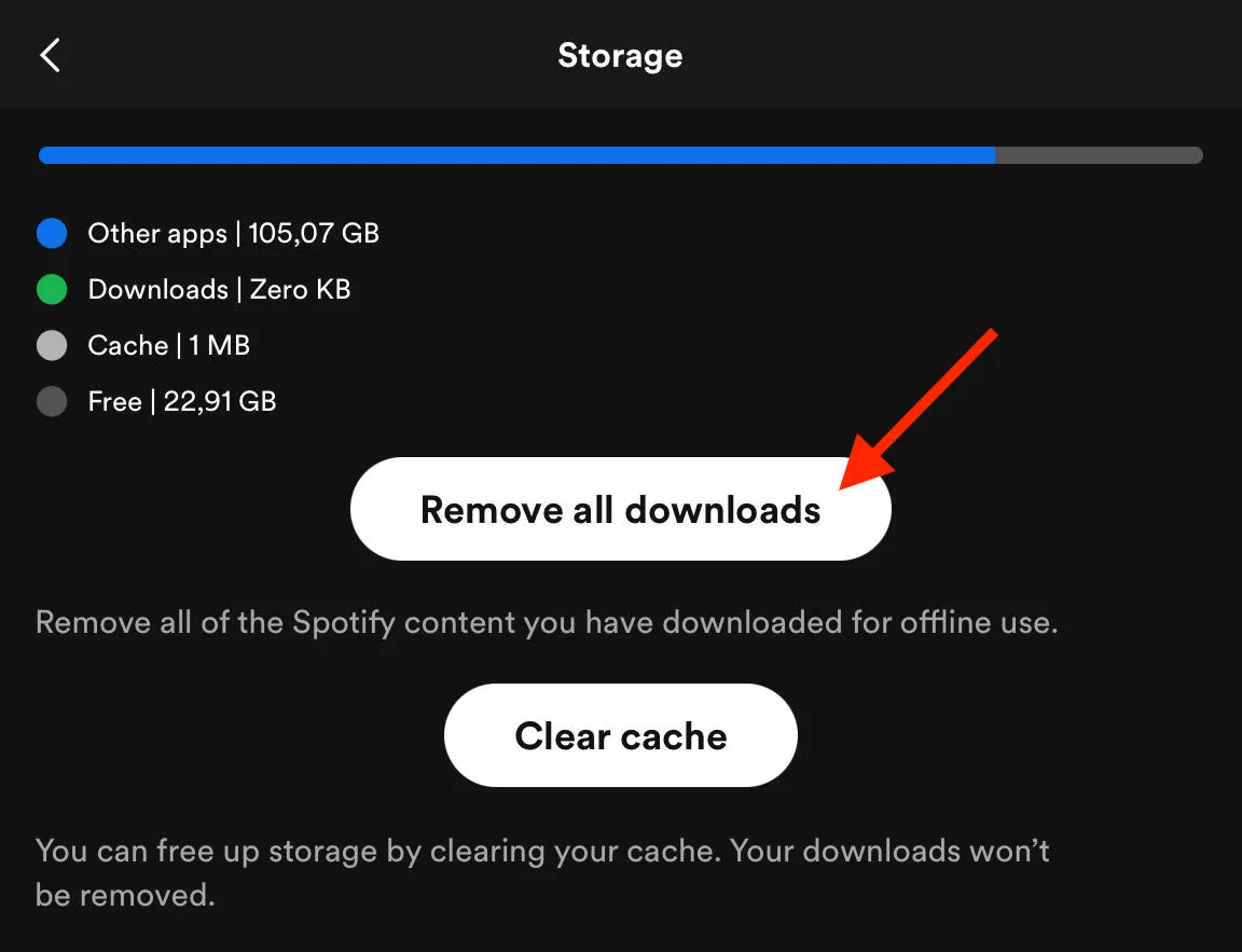 spotify remove all downloads