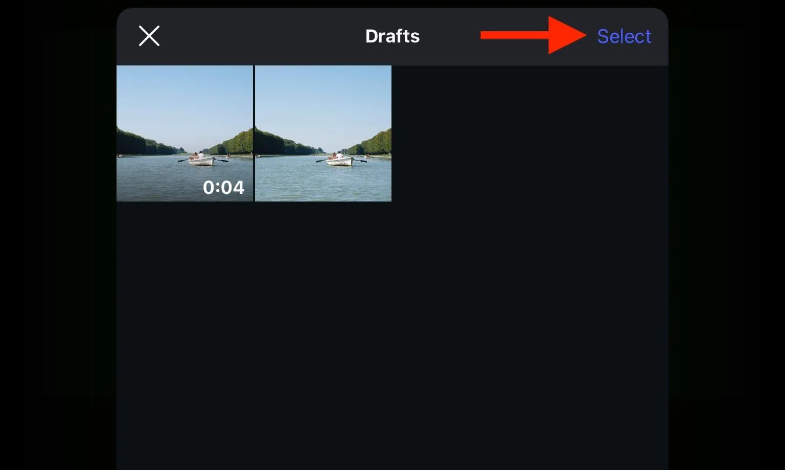 instagram select drafts