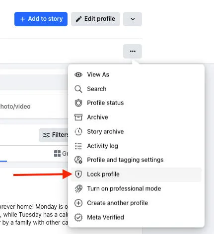 facebook desktop lock profile