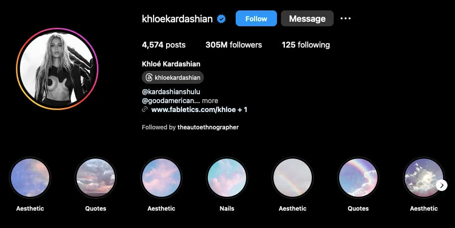 khloe kardashian instagram profile