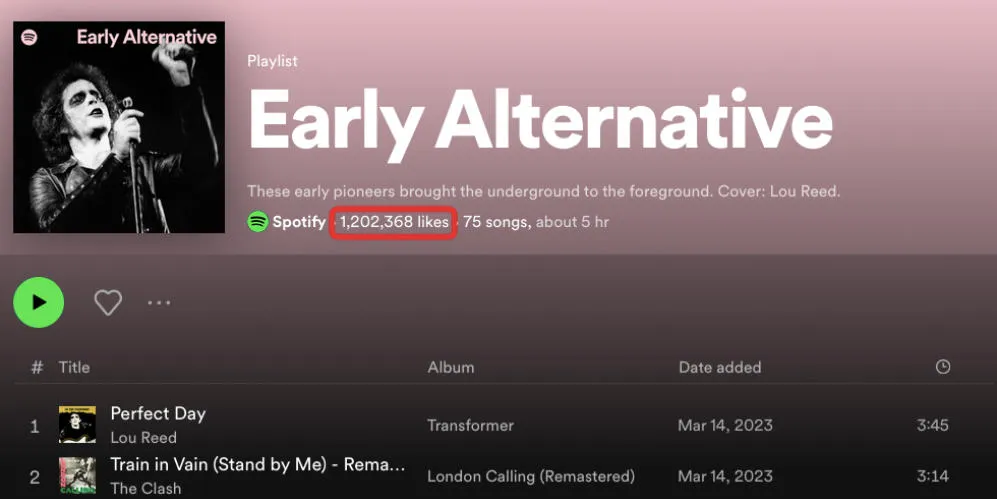 spotify playlist followers likes count