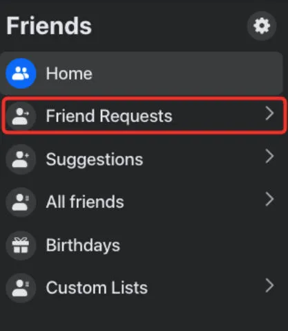 facebook friend requests