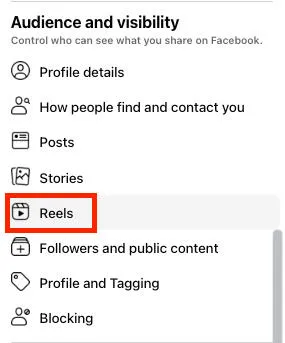 facebook audience and visibility reels