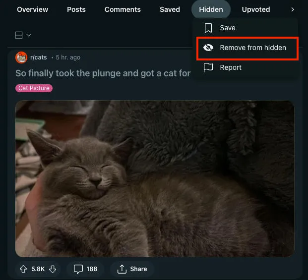 reddit hidden remove from hidden