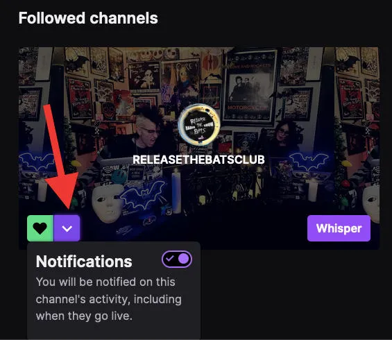 twitch turn off notifications