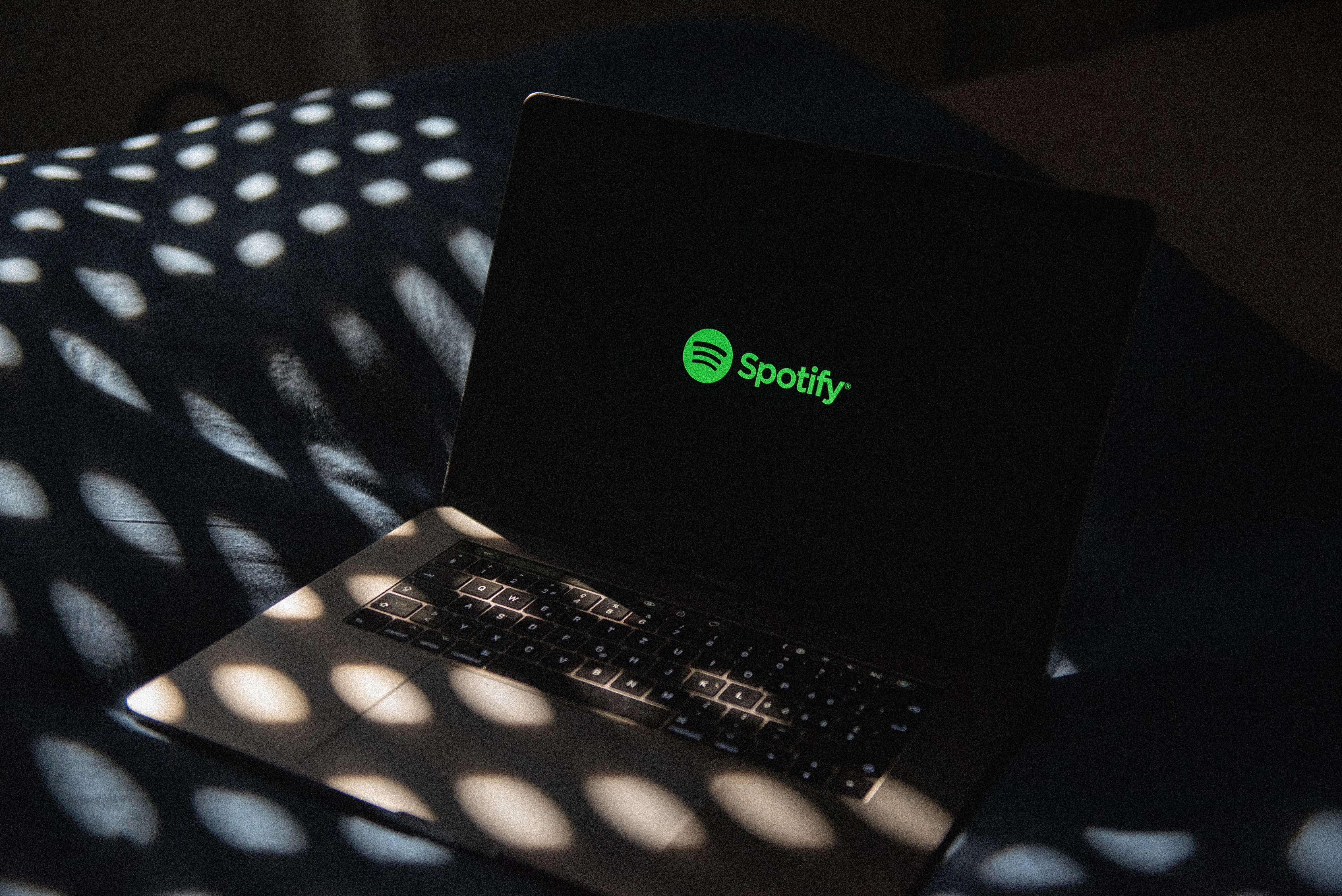 spotify on laptop