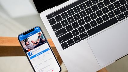 facebook app and laptop