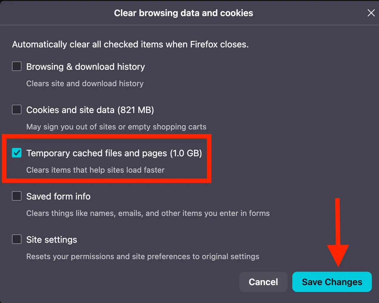 firefox temporary cached files
