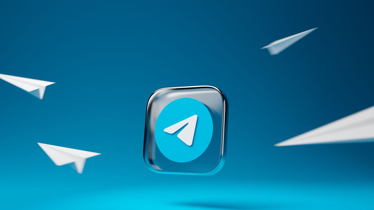 Telegram logo on light blue background