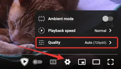 youtube quality menu