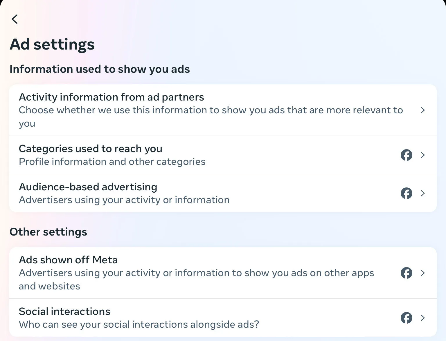 facebook ad preferences mobile