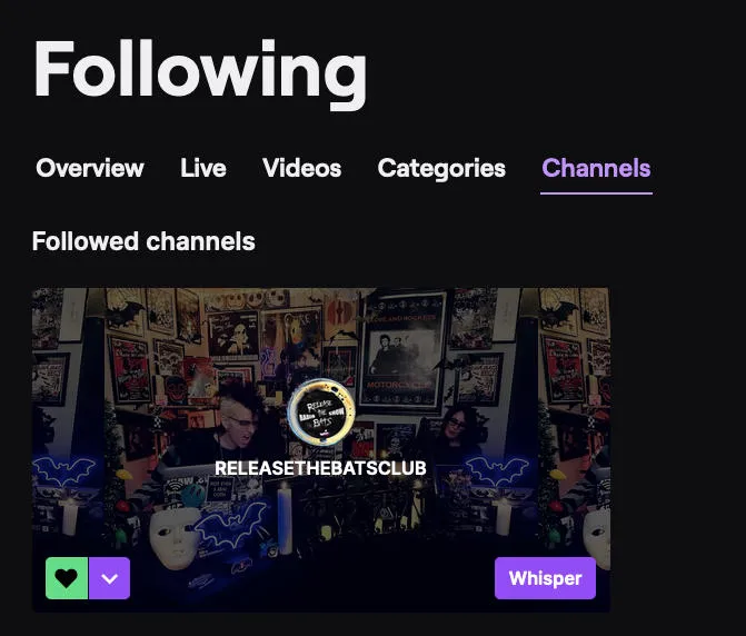 twitch following tabs