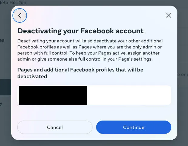 facebook deactivating your account