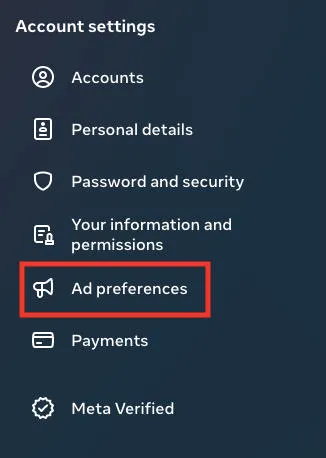 facebook ad preferences