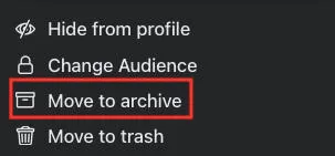facebook move to archive
