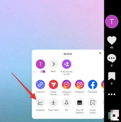 tiktok video analytics menu