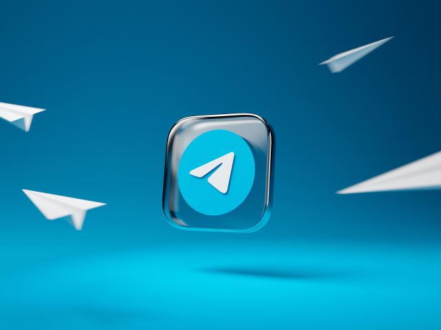 Telegram logo on light blue background