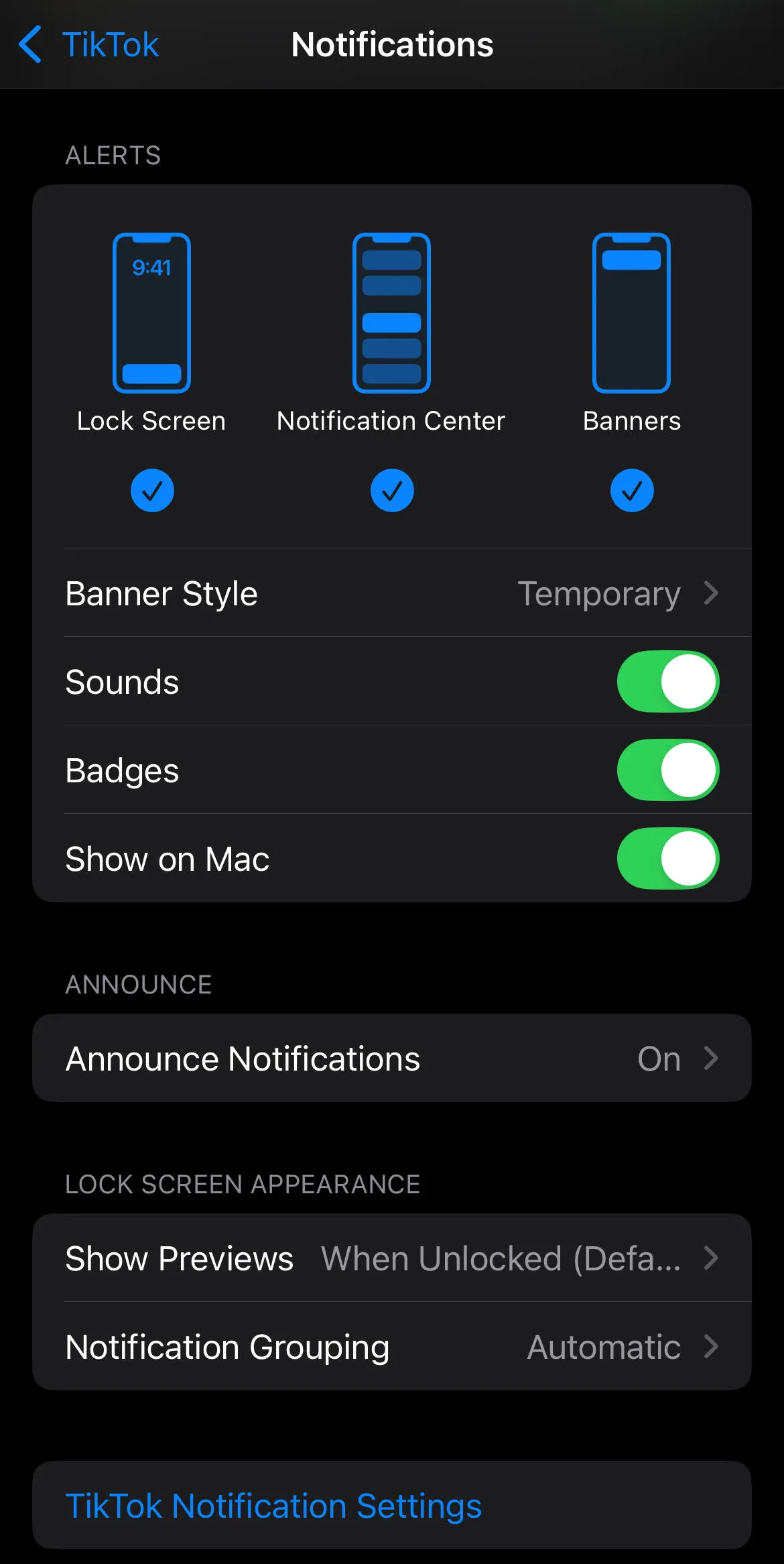 tiktok phone notification settings