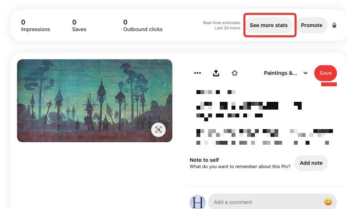 pinterest pin see more stats