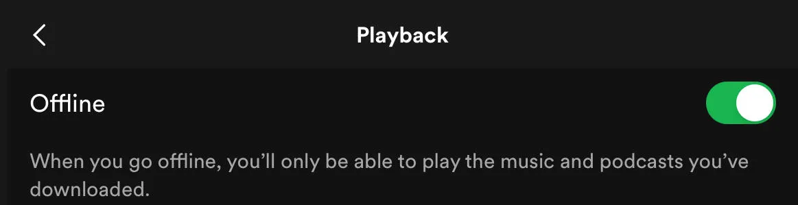 spotify offline mode