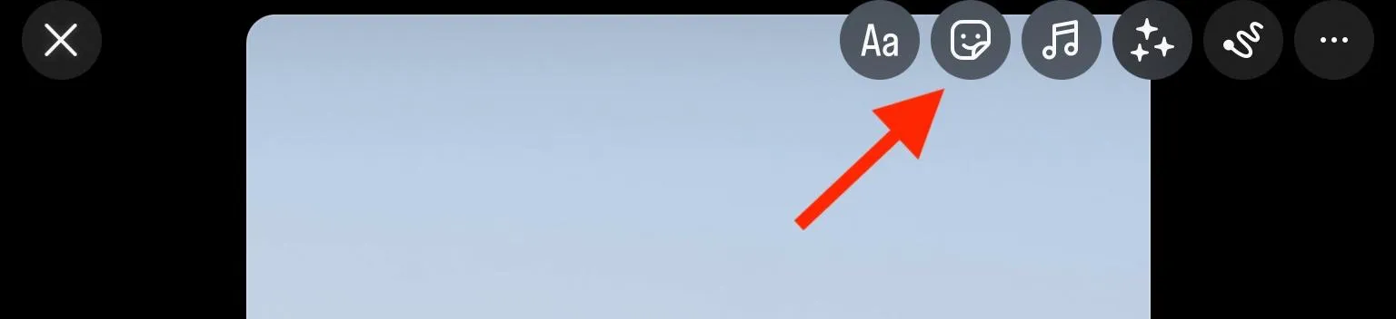 instagram story sticker menu