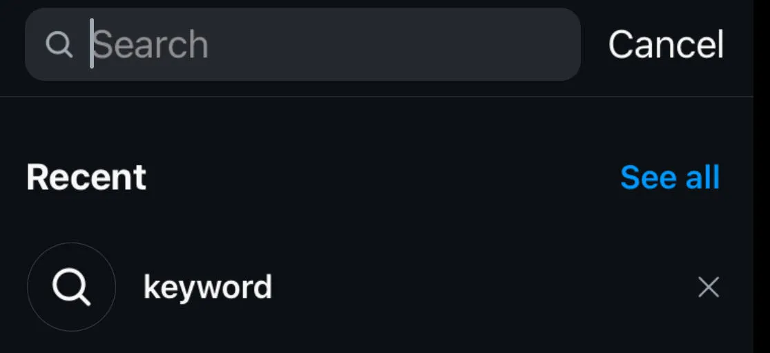 instagram recent search