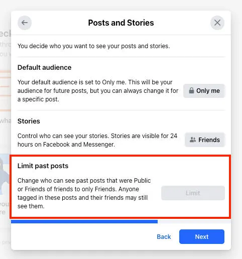 facebook limit past posts