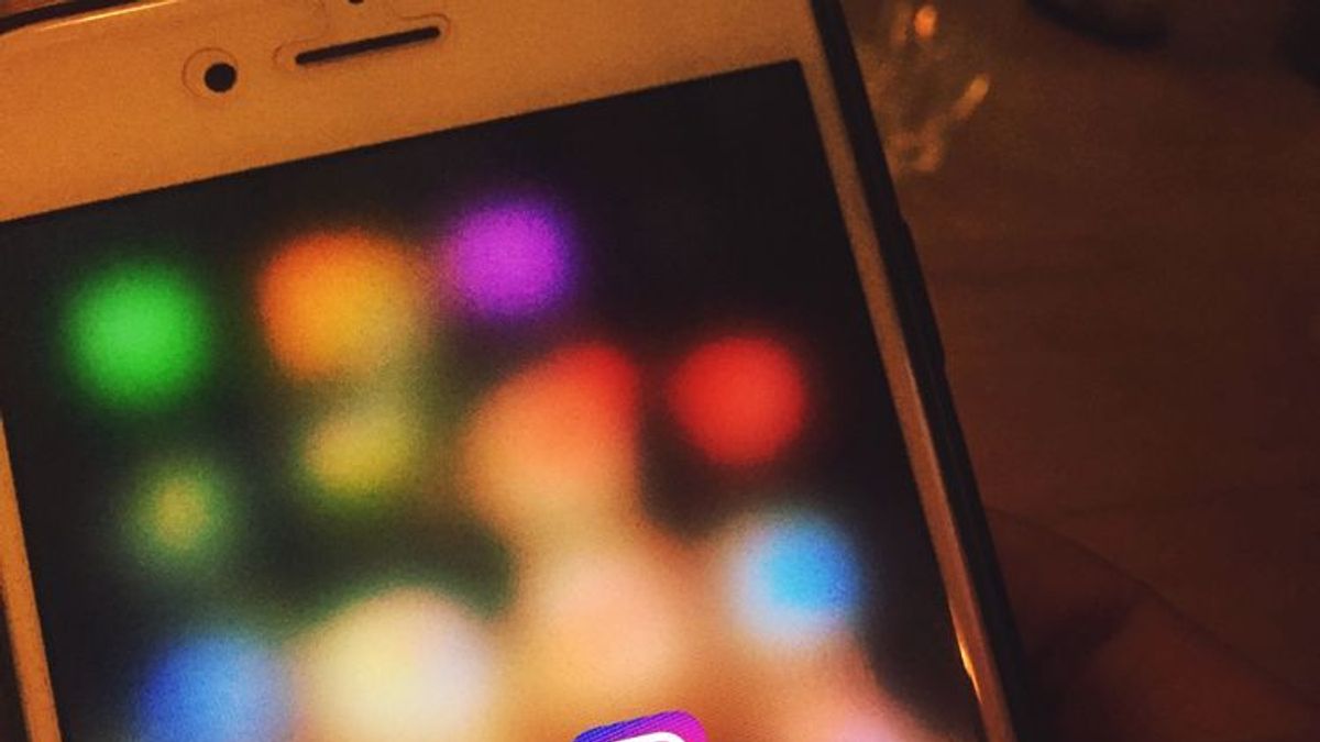 Phone showing instagram app