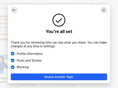 facebook review another topic