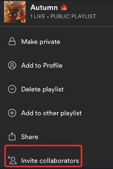 spotify mobile invite collaborators