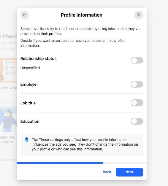 facebook your ad prefrences profile info