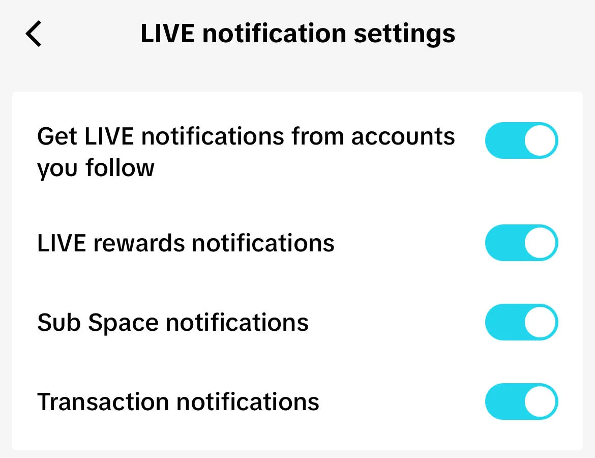 tiktok live notifications