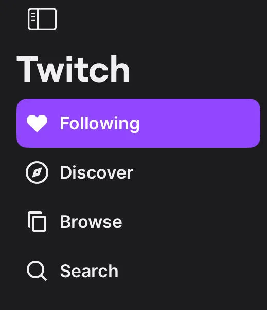 twitch following tab