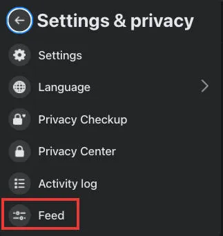 facebook feed settings