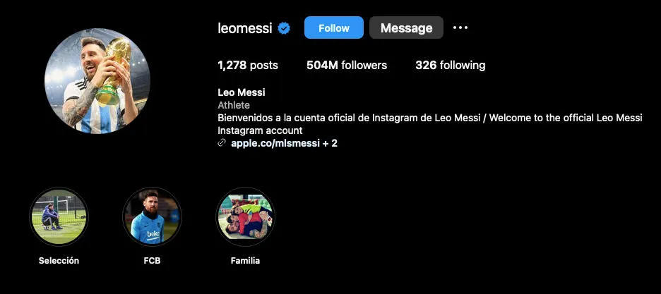 leo messi instagram account