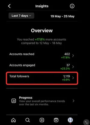 instagram total followers insights